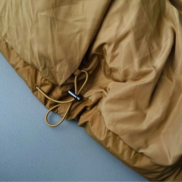 Jenni Kayne Womens S Dark Khaki Puffer Jacket NWT Feather Down Removable Hood - Picture 10 of 13